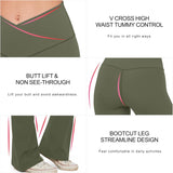 Women'S Flare Yoga Pants - Crossover Flare Leggings High Waisted Tummy Control Workout Casual Bootcut Pants