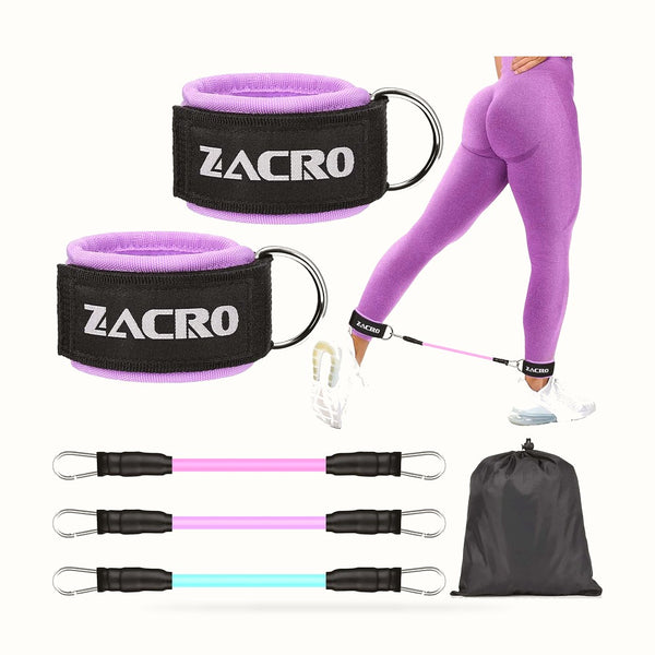 Ankle Resistance Bands Set, 3 Levels Ankle Tube Band with Cuffs, Ankle Bands for Home Workouts & Gym, Recoils and Glutes Workout, Legs Resistance Bands for Women & Men
