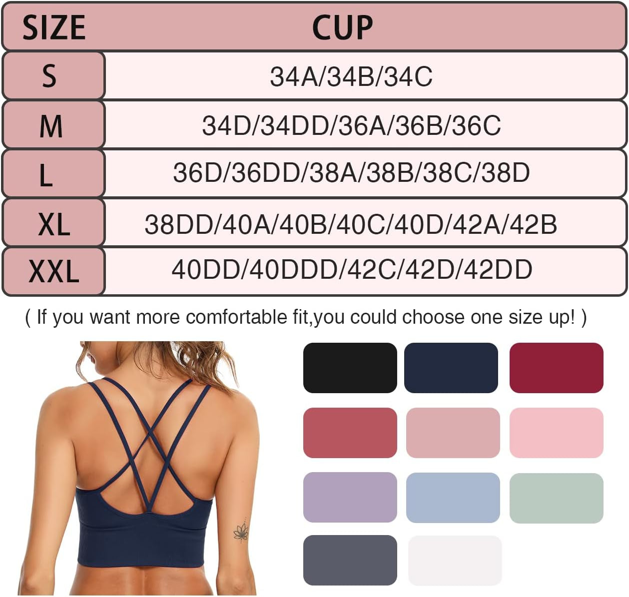 3 Pack Strappy Sports Bra for Women Sexy Crisscross for Yoga Running Athletic Gym Workout Fitness Tank Tops