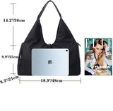 Sports Gym Bag with Shoes Compartment, for Women Swim Yoga Dry Wet Separated Gym Bag, Lightweight Foldable Travel Bag for Outdoor Camping, Black