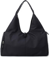 Sports Gym Bag with Shoes Compartment, for Women Swim Yoga Dry Wet Separated Gym Bag, Lightweight Foldable Travel Bag for Outdoor Camping, Black