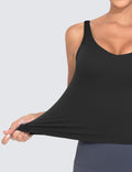 Women'S Longline Sports Bra Wirefree Padded Workout Yoga Tank Top