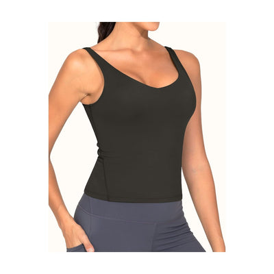 Women'S Longline Sports Bra Wirefree Padded Workout Yoga Tank Top