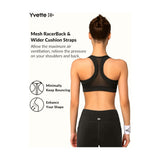 Zip Front Sports Bra - High Impact Sports Bras for Women plus Size Workout Fitness Running